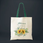Elegant Solros Eucalyptus Rustic Bridesmaid Tygkasse<br><div class="desc">Elegant Solros Eucalyptus Rustic Bridesmaid Tote Bag. Ge din väska till brudens sida som får dem att känna sig helt smickrade! Komen har anpassat sig för att säga vad du vill. Om du vill göra ytterligare anpassningar klickar du på länken "anpassa ytterligare" och användor verktyg som är utformat för att...</div>