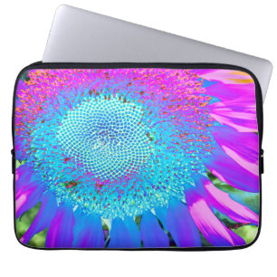 Elegant Solros lila rosa blue blommigt Laptop Sleeve