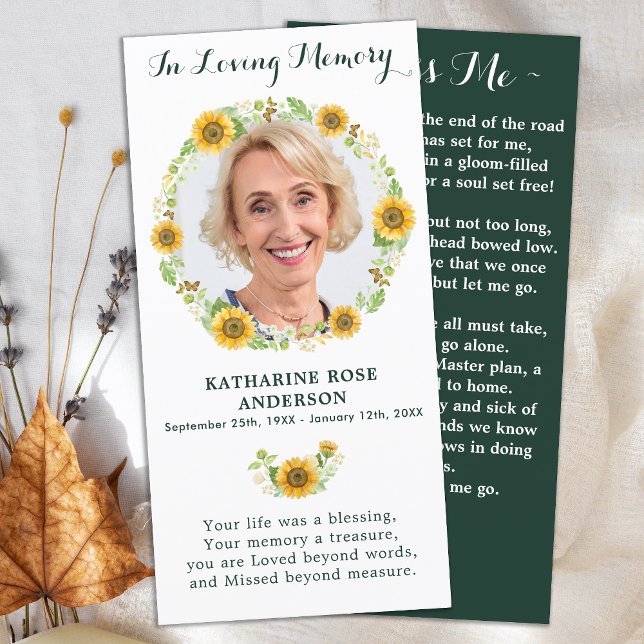 Elegant Solros Memorial Photo Funeral Prayer (Skapare uppladdad)