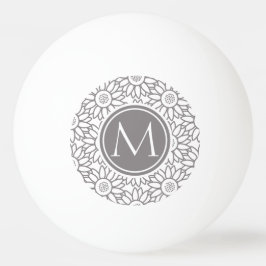 Elegant Solros Mönster Monogrammad Pingisboll
