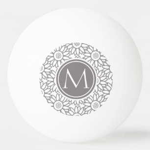 Elegant Solros Mönster Monogrammad Pingisboll
