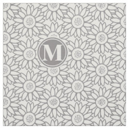 Elegant Solros Mönster Monogrammad Tyg