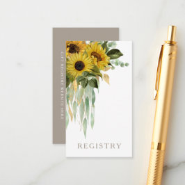 Elegant Solros Taupe Bröllop Tilläggskort