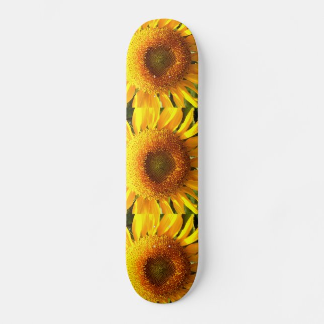 Elegant solrosfoto skateboard bräda 21,5 cm (Framsida)