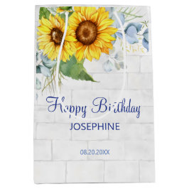 Elegant Solrosmur Brick Blommigt Birthday