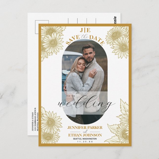 Elegant Solrossolcellsfotospardatum Vykort (Fram/baksida)