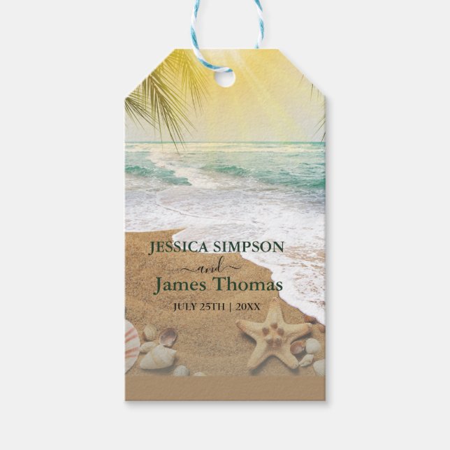 Elegant Solsken och bläckfisk Presentetikett (Framsidan)