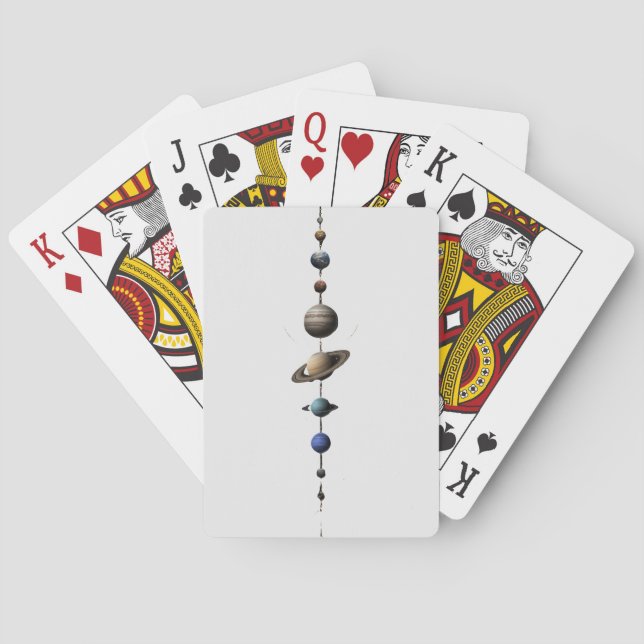  Elegant solsystem planeter inriktning minimalisti Casinokort (Baksidan)