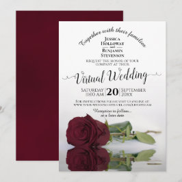 Elegant som återspeglar Burgundy Ro Virtuella Bröl Inbjudningar