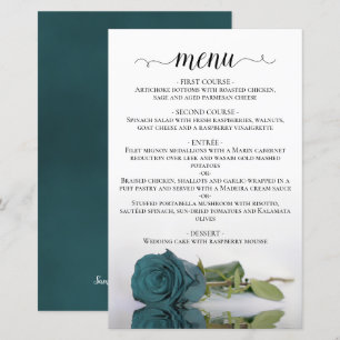 Elegant som återspeglar menyn Teal Ro budget Bröll