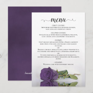 Elegant som avspeglar Ametyst Lila Ro Bröllop Meny