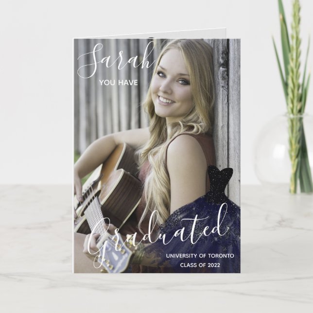 Elegant som du har graderat Photo Collage Graduati Kort (Framsida)