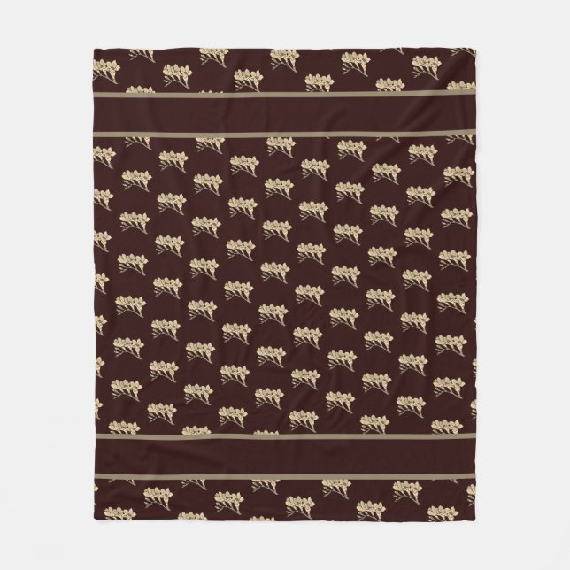 Elegant som gladioli-blommor blommigt brun fleecefilt (Framsidan)