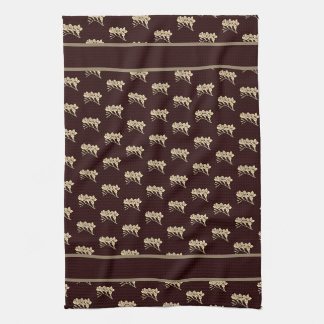 Elegant som gladioli-blommor blommigt brun kökshandduk (Vertikal)