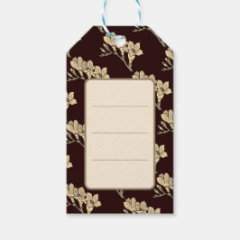 Elegant som gladioli-blommor blommigt brun presentetikett