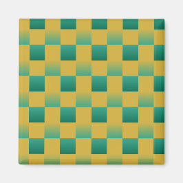 Elegant som kontrolleras mönster i grönt och guld magnet