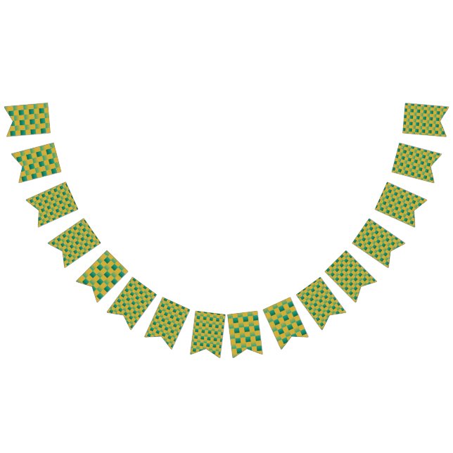 Elegant som kontrolleras mönster i grönt och guld vimplar (Alla)