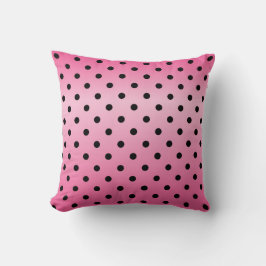 Elegant som lyfter rosa och svart polka dots kudde