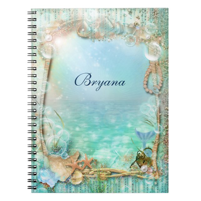 Elegant som omnämns under Sea Notebook Journal Anteckningsbok Med Spiral (Framsidan)