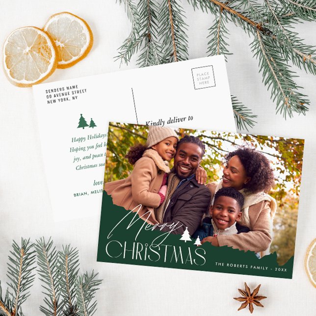 Elegant som skriver modern helgdag för fotopristma vykort (Skapare uppladdad)