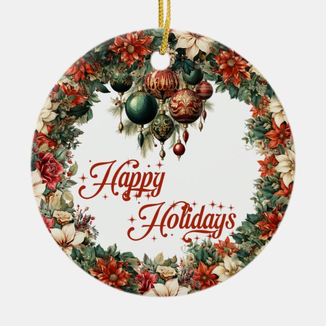 Elegant som slukar jultomten och prydnadsbubblor julgransprydnad keramik (Framsidan)