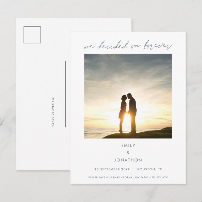Elegant som vi beslutade om för Forever Photo Meddelande Vykort (Fram/baksida)