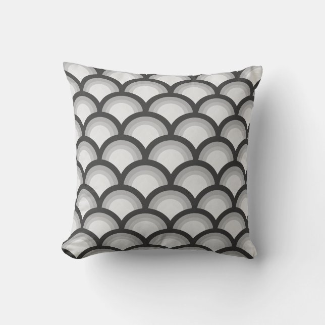 Elegant Sömlös cirkel Mönster Kudde (Framsida)
