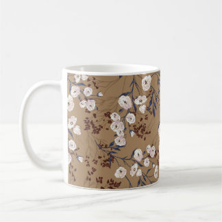 Elegant sömlös grafik mönster med ro-filial kaffemugg