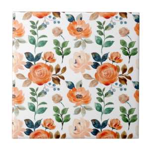 Elegant sömlös mönster av akvarellblommor kakelplatta