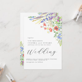 Elegant sommar äng vilda blommor bröllop inbjudningar
