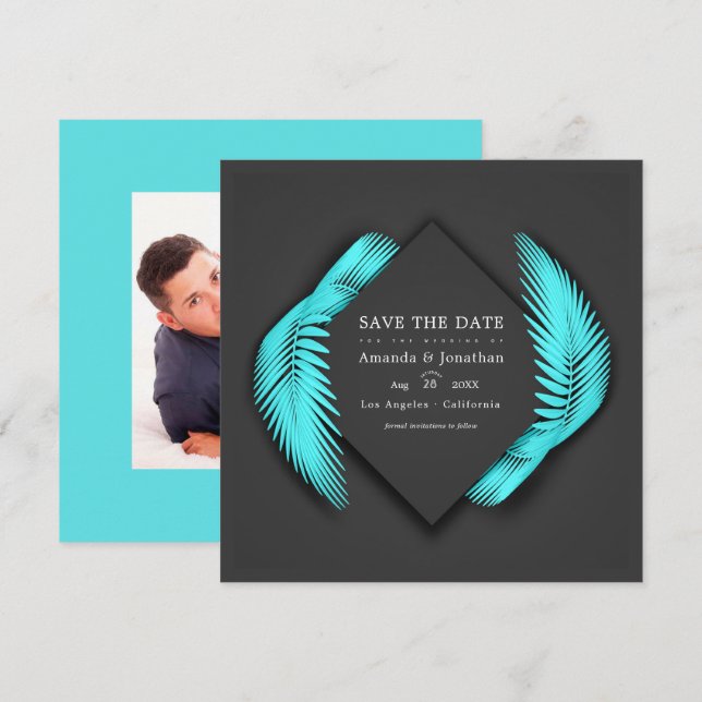 Elegant Sommar Beach Wedding Photo Spara Datumet (Fram/baksida)