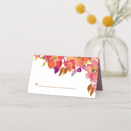 Elegant Sommar Bouquet Modern Bröllop Placeringskort