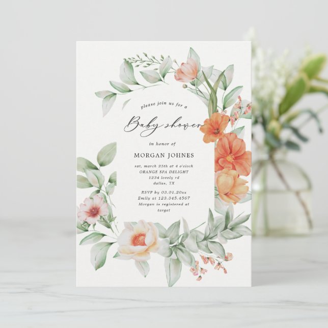 Elegant Sommar Garden Blommigt Baby Shower (Stående Fram)