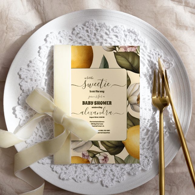 Elegant sommar lemon lime citrus baby shower inbjudningar (Skapare uppladdad)