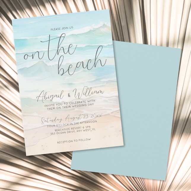 Elegant Sommar Strand Bröllop Inbjudningar (Elegant Summer On The Beach Wedding Invitation )