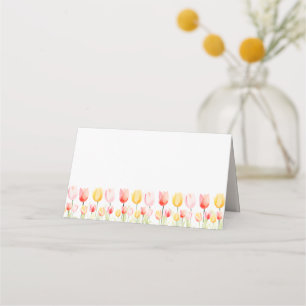 Elegant Sommarblomma Tulip Rosa Red and Gult Placeringskort