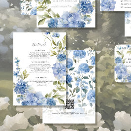 Elegant sommarblomma vildblomma blå vit detalj tilläggskort