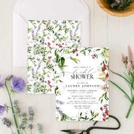 Elegant Sommarblommans vattenfärgsMöhippa Inbjudningar