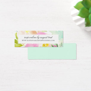 Elegant SommarBlommigt Mint Bröllop Webbplats OSA Litet Visitkort
