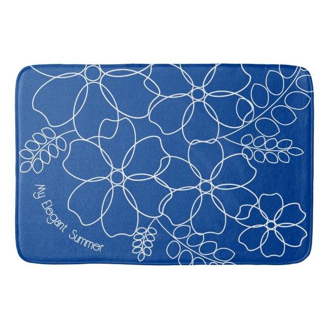 Elegant sommarblommor mönster badrumsmatta (Framsidan)