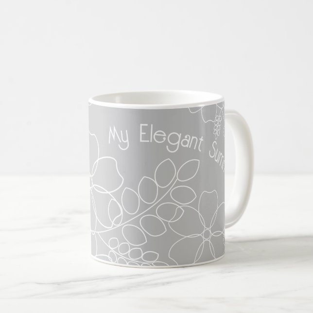 Elegant sommarblommor mönster kaffemugg (Framsida höger)
