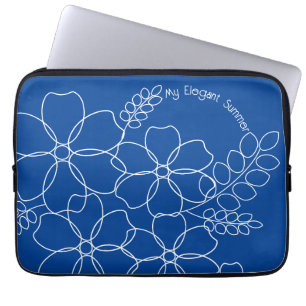 Elegant sommarblommor mönster laptop fodral