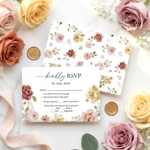 Elegant sommarbröllop med blommor OSA kort