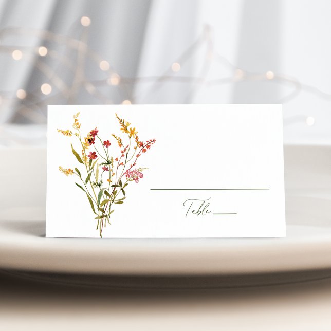 Elegant sommarbröllop med vilda blommor placeringskort (Skapare uppladdad)