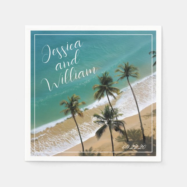 Elegant sommaren Bröllop Pappersservett (Framsidan)