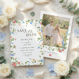 Elegant Sommarfotografering med Vilda Blommor för Spara Datumet
