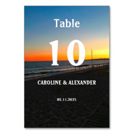 Elegant Sommarsolnedgång Tropical Beach Hawaii Bordsnummer