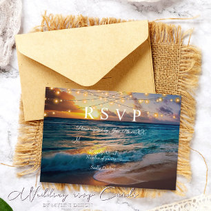 Elegant Sommarsolnedgången Beach Wedding OSA kort