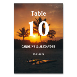 Elegant Sommarsolnedgången Tropical Beach Hawaii B Bordsnummer