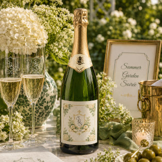 Elegant sommarträdgårdssoaré Blommig monogram